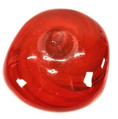 Vintage Lutetian Red Swirl Hand Blown Art Glass 6.5″ Bowl Candy Dish Ashtray