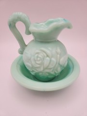 Avon Jadeite Mini Bowl and Pitcher Set Vintage-NO TOPPER