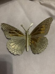 Set Of 3 Home Interior Gold Metal Butterflies Gallery Wall Accent Art Decor