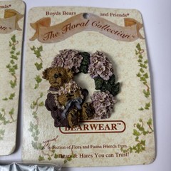 Boyds The Bearwear Collection Set 0f 5 New On Cards Pins Brooches Oakley Minnie