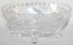 6 Glass Wrapped Candy Pieces Murano Style With Clear Glass Unbranded Bowl-WRC