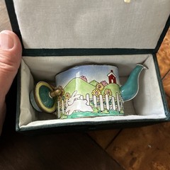 Kelvin Chen Enamel Copper Mini Teapot – Running Bunny Rabbit # 9 with box
