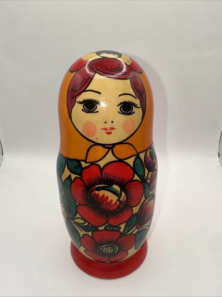 Colorful Vintage 5 Pce Traditional Russian Matryoshka Nesting Doll – 7” Tall