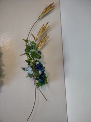 Vtg Home Interiors Brass Wheat Sheaf 2 Piece Wall Hanging Decor MCM Homco 31″