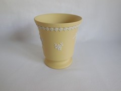 Wedgwood Primrose Yellow Jasperware Prunus Cherry Blossom Vase