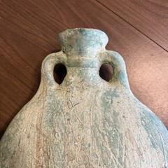 700BC-300BC RARE Egyptian Terracotta Glazed Faience “New YEARS” Flask 11.5inx9in