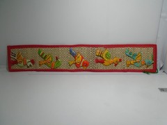 HANDMADE APPLIQUE WORK WALL MAT FROM INDIA FEATURING BIRDS 20″ LONG UNBRANDED