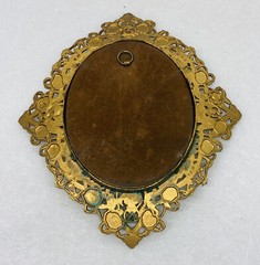 Antique Victorian Era Blue Boy Painting Brass Ornate Framed Art Decor Picture 7