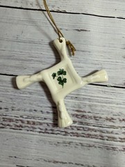 Liffey St. Brigid’s Cross Shamrock Ornament and Irish Angel St Patrick’s Day