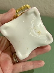 Limoges France Birdcage w Budgerigar Love Bird Parakeet Pair & Gold Trinket Box