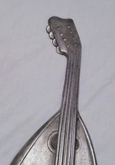 Vintage 1960s Royal Cast Metal Bass Guitar and Mandolin Wall Hangings Art