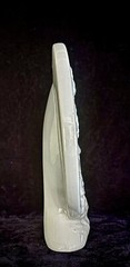 Blanc de Chine Porcelain Decor of Bas Relief Faerie Before Full Moon Backdrop