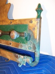 Unusual Heavy Handmade Brass & Steel Dutch Style Coat Kitchen Tack Wall Rack 23″