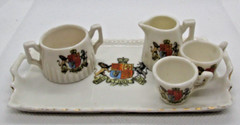 VTG Coat Arms United Kingdom Dieu Et Mon Droit God & My Right Porcelain Tea Set