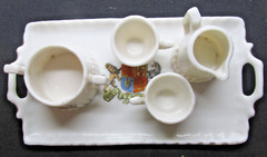 VTG Coat Arms United Kingdom Dieu Et Mon Droit God & My Right Porcelain Tea Set