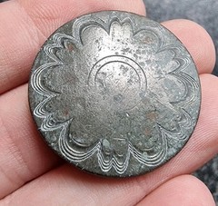 Georgian Button Decorative Pewter / Tombac 18th Century Detecting Find Antique