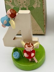 VTG Complete Sevi Wooden Birthday Cake Toppers Handmade In Italy Set of 11
