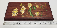 Set of 2 70s VTG Hand Painted Signed Floral Wood Plaques Cottagecore Boho MCM