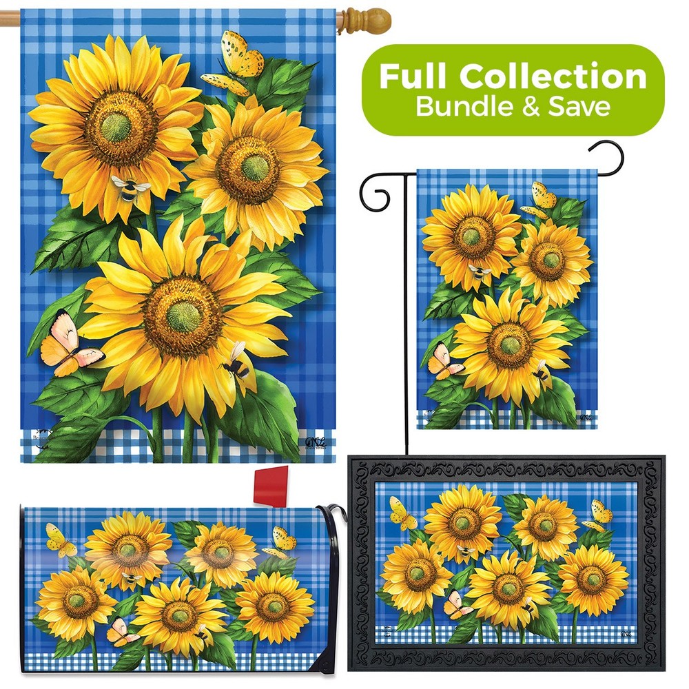Briarwood Lane Blue Sunflowers Summer Design Collection 30×18