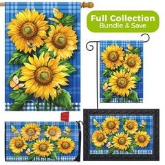 Briarwood Lane Blue Sunflowers Summer Design Collection 30×18