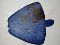 Ancient rare Lapis lazuli big etched design amulet from Afghanistan