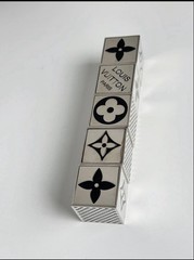 Authentic Louis Vuitton Mono Metal Dice Cube Game Set Original Box Rare collect