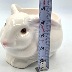 VINTAGE 70s Avon BUNNY CERAMIC PLANTER Candle Holder Hand Painted Brazil Easter