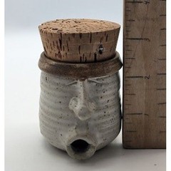 Vtg Studio Pottery Face Pencil Sharpener 3.5″ Speckled Stoneware Handmade Unique