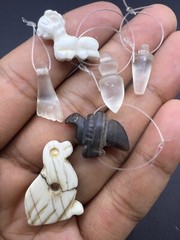 Collection Of 6 Pics Rare Ancient Old Different Crystal Jasper & She’ll Amulets