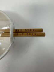 Rae Dunn classic white asian style RICE bowl with chopsticks, Rae dunn classic