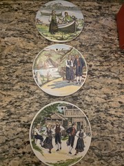 Vintage Norway Ceramic Wall Art Plates Norske Bunader Stavangerflint