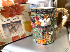 FITZ & FLOYD HALLOWEEN OR FALL MUG W/ BOX