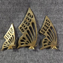 VTG MCM LOT Homco Brass Butterfly Flowers Gold Metal Wall Sconces & Art Decor