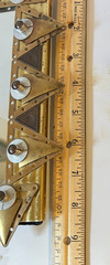 Vintage Brutalist Brass & Stone Geometric Tabletop/Wall Mirror MCM 1970s OOAK