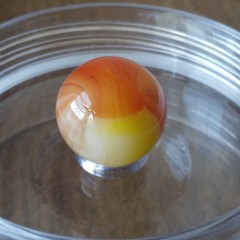 .71″ Vintage Sunburst Sunrise Orange UV Yellow Akro Vitro Marble