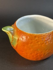 3 Vintage Porcelain Orange Peel Cup, Pitcher And Bowl Germany Japan -1 Chip
