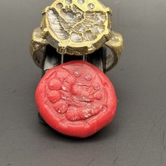 Ancient near eastern Roman Ring bronze ring with engraved bezel Size 7 Ring