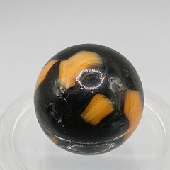 .58″ Alley Agate Halloween, CAC Black Orange Swirl Marble- #Q149