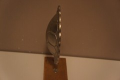 Contemporary Cast Aluminum Turtle Shell on Wood Stand