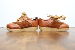 Vintage Genuine Leather Baby Shoes – Made in USA – NWT – Nursery Decor / Props