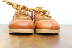 Vintage Genuine Leather Baby Shoes – Made in USA – NWT – Nursery Decor / Props