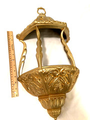 Vintage 1975 Gold Floral /Ivy Holder Wall Vase 23.25″x11″ Syroco Burwood #1300
