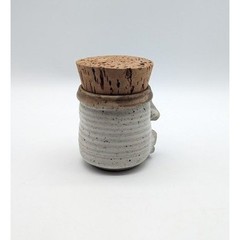 Vtg Studio Pottery Face Pencil Sharpener 3.5″ Speckled Stoneware Handmade Unique
