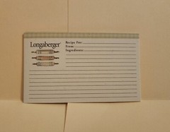 Longaberger 50 Recipe Cards 3×5 / 12 GINGHAM Dividers/Index: A-Z/Food Categories