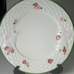 VTG Avon 1985 bunny trinket dish WEISS BRAZIL&Avon Bunny Collection plate7″ 1994