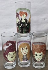DISNEY HOCUS POCUS 10oz Glasses Sanderson Sisters Halloween 6”T 2.5”W Set Of 4