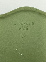 Vintage Wedgewood Green Jasperware Cherub Cameo Trinket Dish 5” England