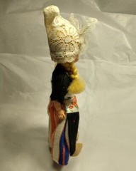 Souvenir Plastic Doll Sleep Eyes Traditional Dutch Folk Costume Wooden Shoes