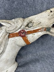 antique horse head hanging large 25 inch cast metal carousel piece original 1920