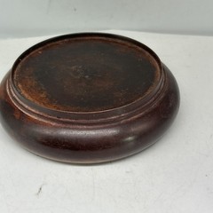 Faux Wood Riser Display Stand 5” Round Metal Painted Mahogany Finish Vase Jar